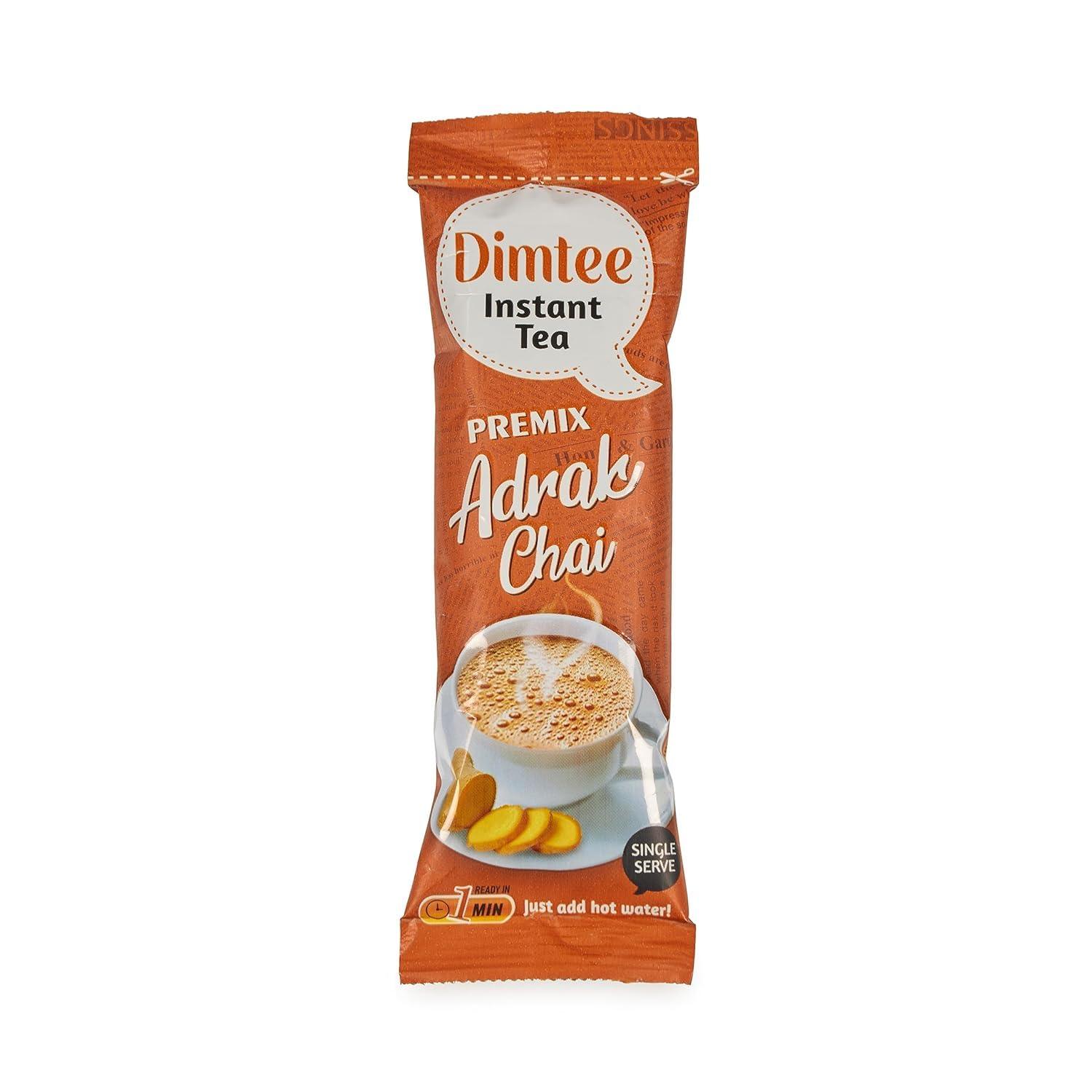 Chaizup Dimtee 1 Min Instant Adrak Premix Tea - 50 Sachets | Adrak Flavours | 50 Servings | 625g